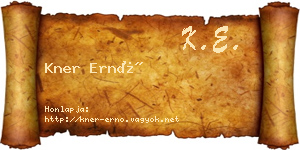 Kner Ernő névjegykártya